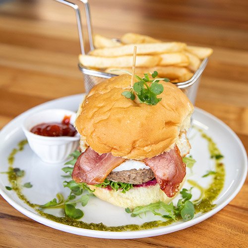 burger and fries